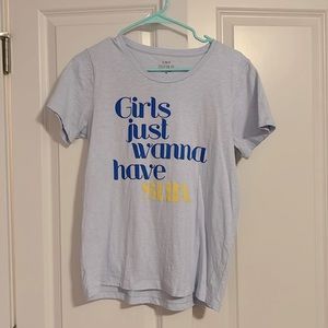 Medium Blue J Crew Collector Tee Girls Just Wanna Have Fun